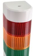 Patlite Visual Signaling Devices WME-302DFB-RYG - 3-tier Wall mount signal tower, DC24V (WME-302DFB-RYG)