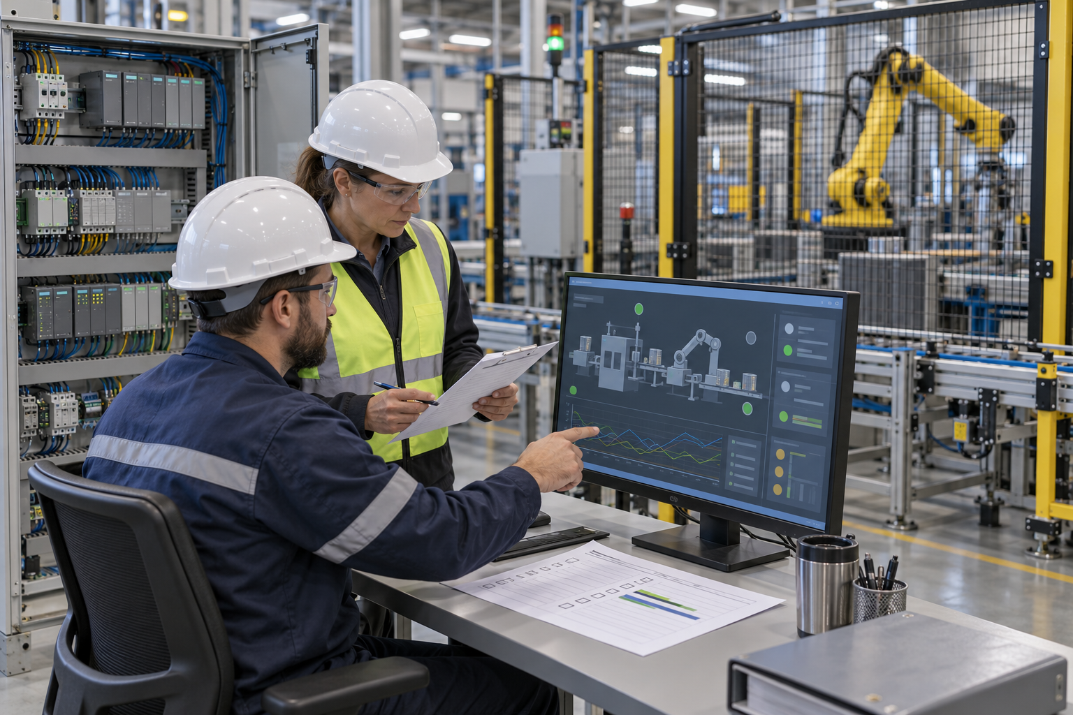 Industrial editorial illustration for Can This Cell Restart? How to Plan a PLC and SCADA Recovery Drill.